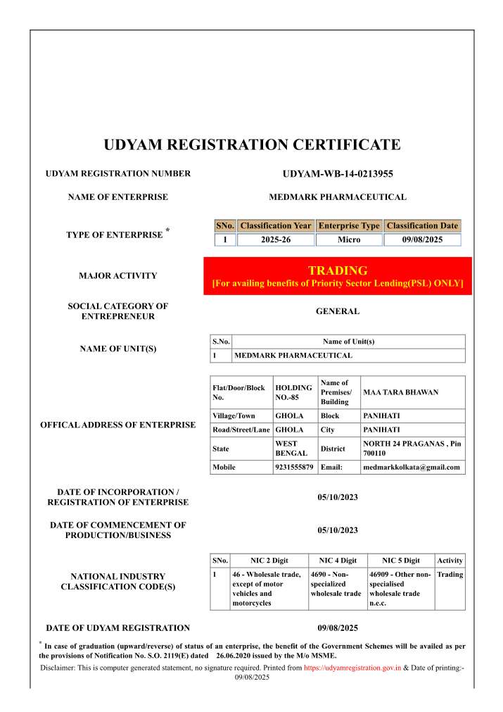 MSME Certificate